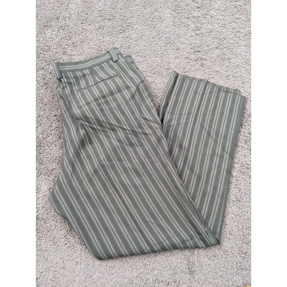 NWT Blu Martini Dress Pants Men's 3X 46W Gray‎ Vertical Stripes Pleated Raw Hem